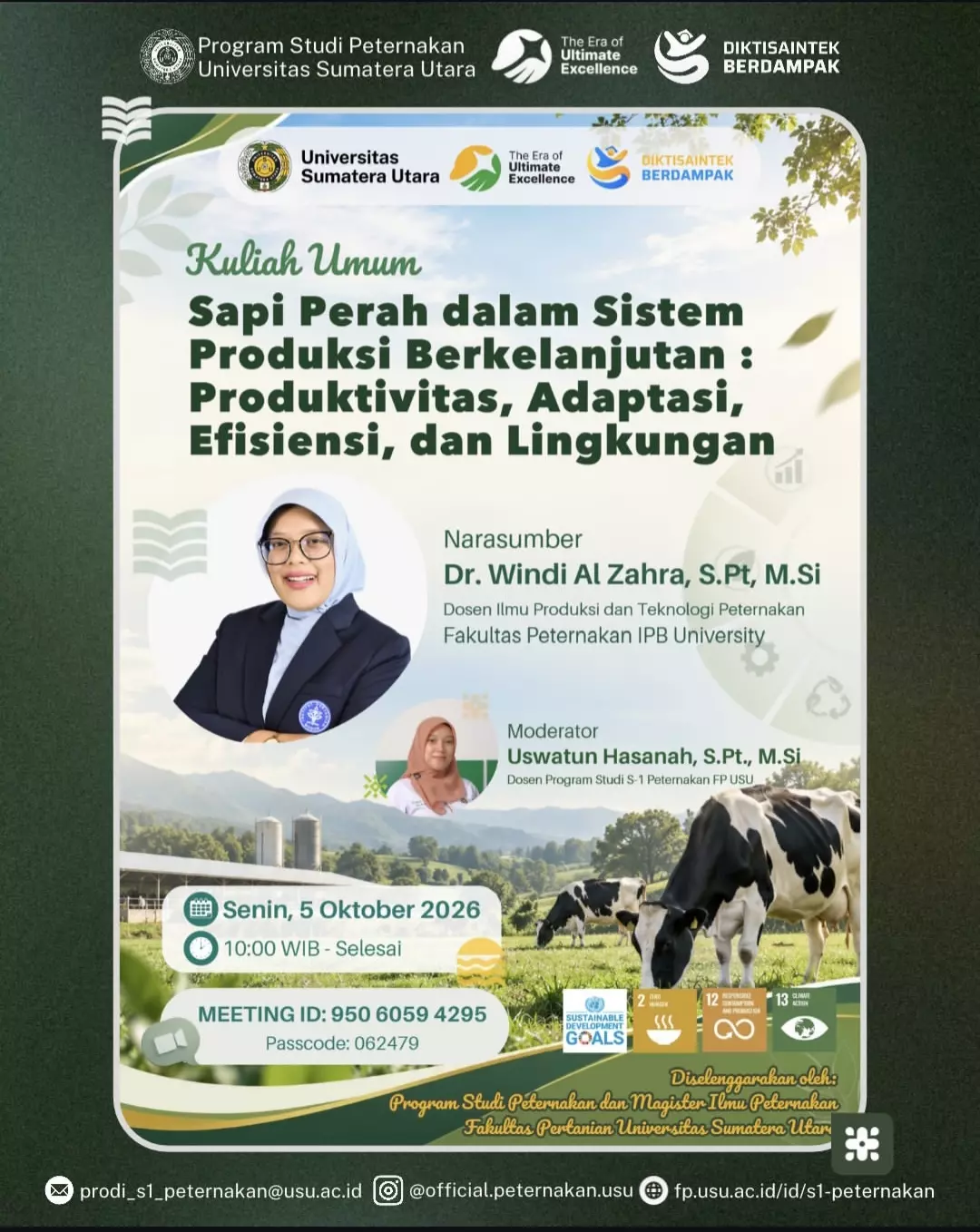 Kuliah Umum “Sapi Perah dalam Sistem Produksi Berkelanjutan”